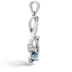 Blue Topaz G-Clef Music 14K White Gold pendant P5830