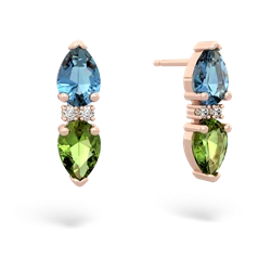 Blue Topaz Bowtie Drop 14K Rose Gold earrings E0865