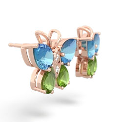 Blue Topaz Butterfly 14K Rose Gold earrings E2215