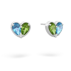 Blue Topaz 'Our Heart' 14K White Gold earrings E5072