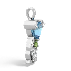 Blue Topaz Puppy Love 14K White Gold pendant P5800