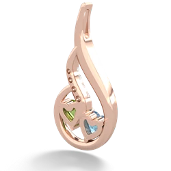 Blue Topaz Keepsake Curves 14K Rose Gold pendant P5450