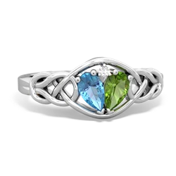 Blue Topaz Celtic Love Knot 14K White Gold ring R5420