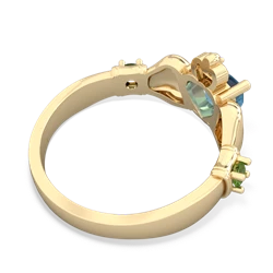 Blue Topaz Claddagh Keepsake 14K Yellow Gold ring R5245