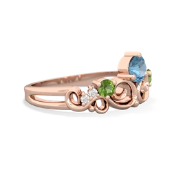 Blue Topaz Crown Keepsake 14K Rose Gold ring R5740