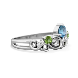 Blue Topaz Crown Keepsake 14K White Gold ring R5740