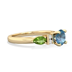 Blue Topaz 6Mm Round Eternal Embrace Engagement 14K Yellow Gold ring R2005