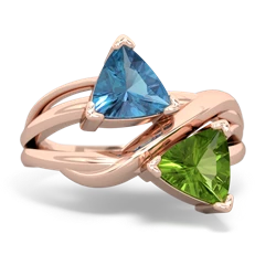 Blue Topaz Split Band Swirl 14K Rose Gold ring R2341