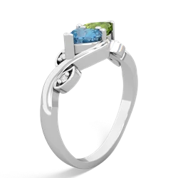 Blue Topaz Floral Elegance 14K White Gold ring R5790