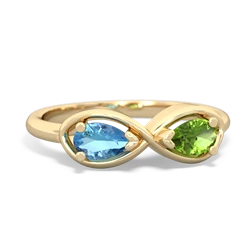 Blue Topaz Infinity 14K Yellow Gold ring R5050