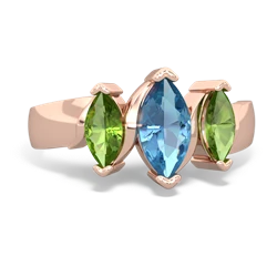 Blue Topaz Three Peeks 14K Rose Gold ring R2433