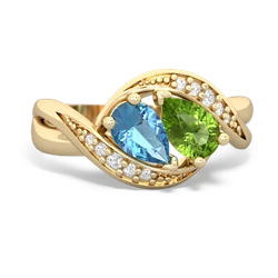 Blue Topaz Summer Winds 14K Yellow Gold ring R5342