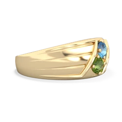 Blue Topaz Men's Streamline 14K Yellow Gold ring R0460