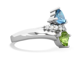 Blue Topaz Heart To Heart 14K White Gold ring R2064