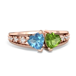 Blue Topaz Heart To Heart 14K Rose Gold ring R3342