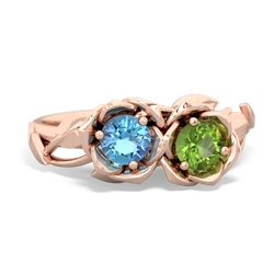 Blue Topaz Rose Garden 14K Rose Gold ring R5510