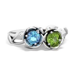 Blue Topaz Rose Garden 14K White Gold ring R5510