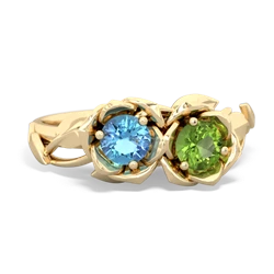 Blue Topaz Rose Garden 14K Yellow Gold ring R5510