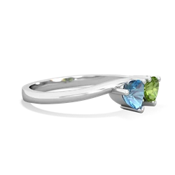 Blue Topaz Sweethearts 14K White Gold ring R5260