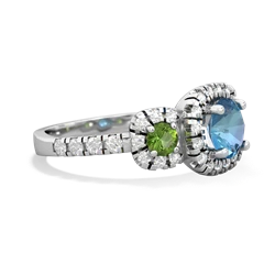 Blue Topaz Regal Halo 14K White Gold ring R5350