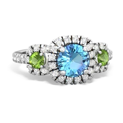 Blue Topaz Regal Halo 14K White Gold ring R5350