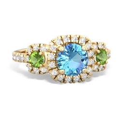 Blue Topaz Regal Halo 14K Yellow Gold ring R5350