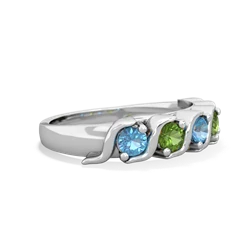 Blue Topaz Anniversary Band 14K White Gold ring R2089