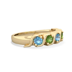 Blue Topaz Anniversary Band 14K Yellow Gold ring R2089