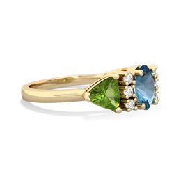 Blue Topaz Antique Style Three Stone 14K Yellow Gold ring R2186