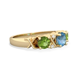 Blue Topaz Hugs And Kisses 14K Yellow Gold ring R5016