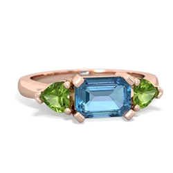 Blue Topaz Three Stone 14K Rose Gold ring R5235