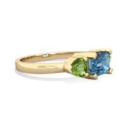 Blue Topaz Three Stone 14K Yellow Gold ring R5235