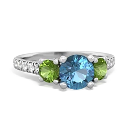 Blue Topaz Pave Trellis 14K White Gold ring R5500