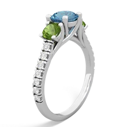 Blue Topaz Pave Trellis 14K White Gold ring R5500