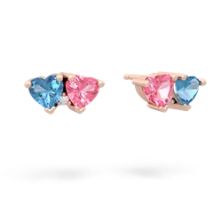 Blue Topaz Sweethearts 14K Rose Gold earrings E5260