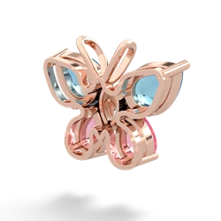 Blue Topaz Butterfly 14K Rose Gold pendant P2215