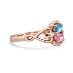 Blue Topaz Love Nest 14K Rose Gold ring R5860