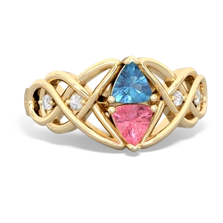 Blue Topaz Keepsake Celtic Knot 14K Yellow Gold ring R5300