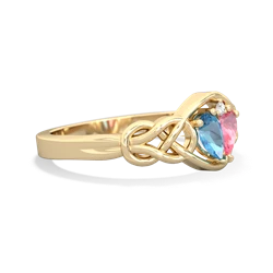 Blue Topaz Celtic Love Knot 14K Yellow Gold ring R5420