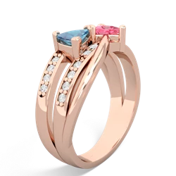 Blue Topaz Bowtie 14K Rose Gold ring R2360