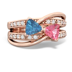 Blue Topaz Bowtie 14K Rose Gold ring R2360