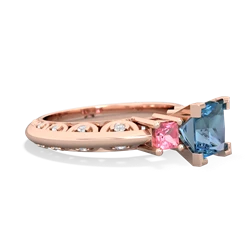 Blue Topaz Eternal Embrace Engagement 14K Rose Gold ring C2001