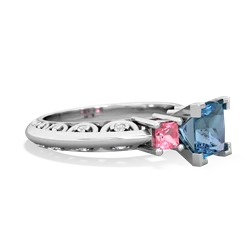 Blue Topaz Eternal Embrace Engagement 14K White Gold ring C2001