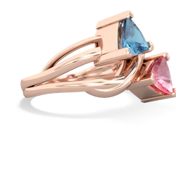 Blue Topaz Split Band Swirl 14K Rose Gold ring R2341