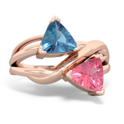 Blue Topaz Split Band Swirl 14K Rose Gold ring R2341