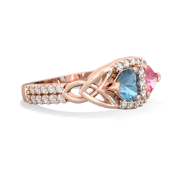 Blue Topaz Sparkling Celtic Knot 14K Rose Gold ring R2645