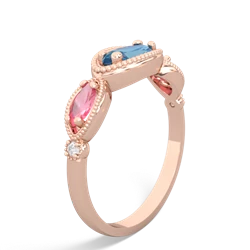 Blue Topaz Milgrain Marquise 14K Rose Gold ring R5700