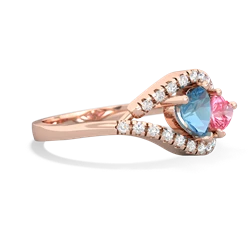 Blue Topaz Mother And Child 14K Rose Gold ring R3010