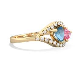 Blue Topaz Mother And Child 14K Yellow Gold ring R3010