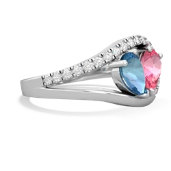 Blue Topaz Nestled Heart Keepsake 14K White Gold ring R5650